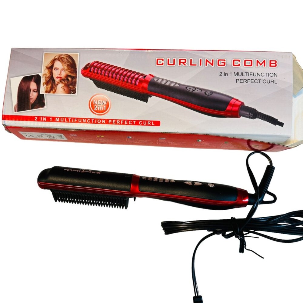 Hair Straightener and curler Durable Electric Straight Hair Comb Heated, 2 in 1